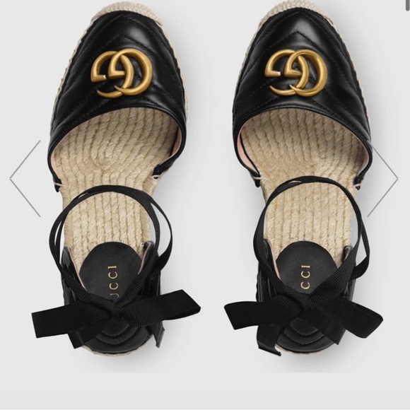 GUCCI PLATFORM LEATHER ESPADRILLE - Picture 2 of 6